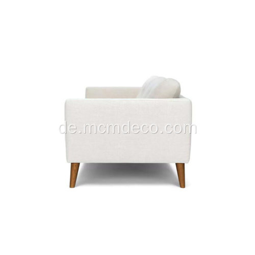 Emil Quartz White Fabric Sofa für Wohnzimmer